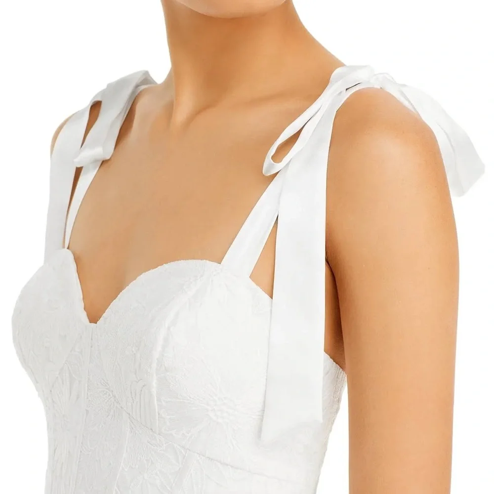 AIDAN MATTOX Embroidered Corset Cocktail
Midi Dress In Ivory - Picture 2 of 6